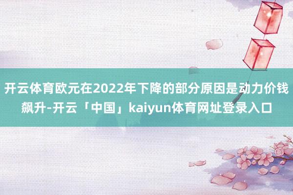 开云体育欧元在2022年下降的部分原因是动力价钱飙升-开云「中国」kaiyun体育网址登录入口