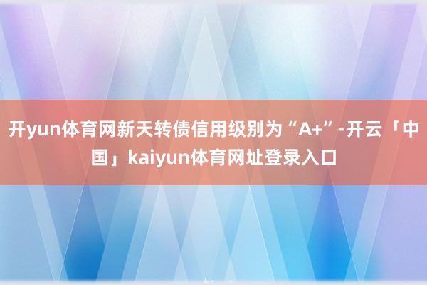 开yun体育网新天转债信用级别为“A+”-开云「中国」kaiyun体育网址登录入口