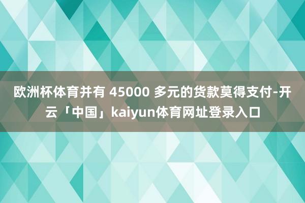 欧洲杯体育并有 45000 多元的货款莫得支付-开云「中国」kaiyun体育网址登录入口