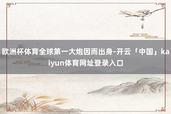 欧洲杯体育全球第一大炮因而出身-开云「中国」kaiyun体育网址登录入口