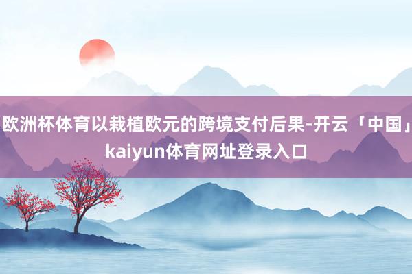 欧洲杯体育以栽植欧元的跨境支付后果-开云「中国」kaiyun体育网址登录入口